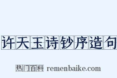 许天玉诗钞序造句是什么意思的图片